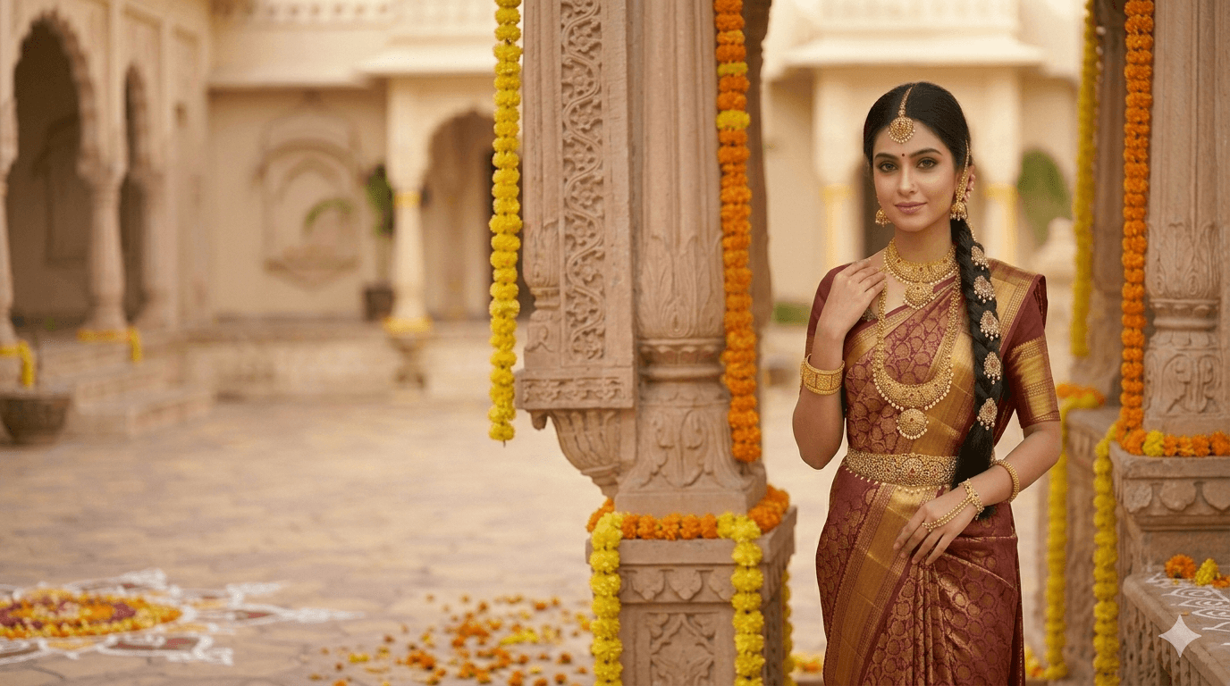 South Indian bridal wedding jewelry set